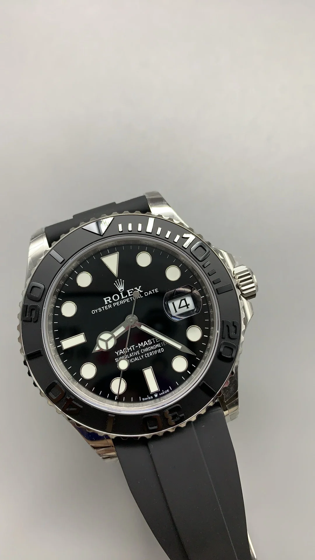 Rolex Yacht-Master Platinum 42mm — photographed off the sweep