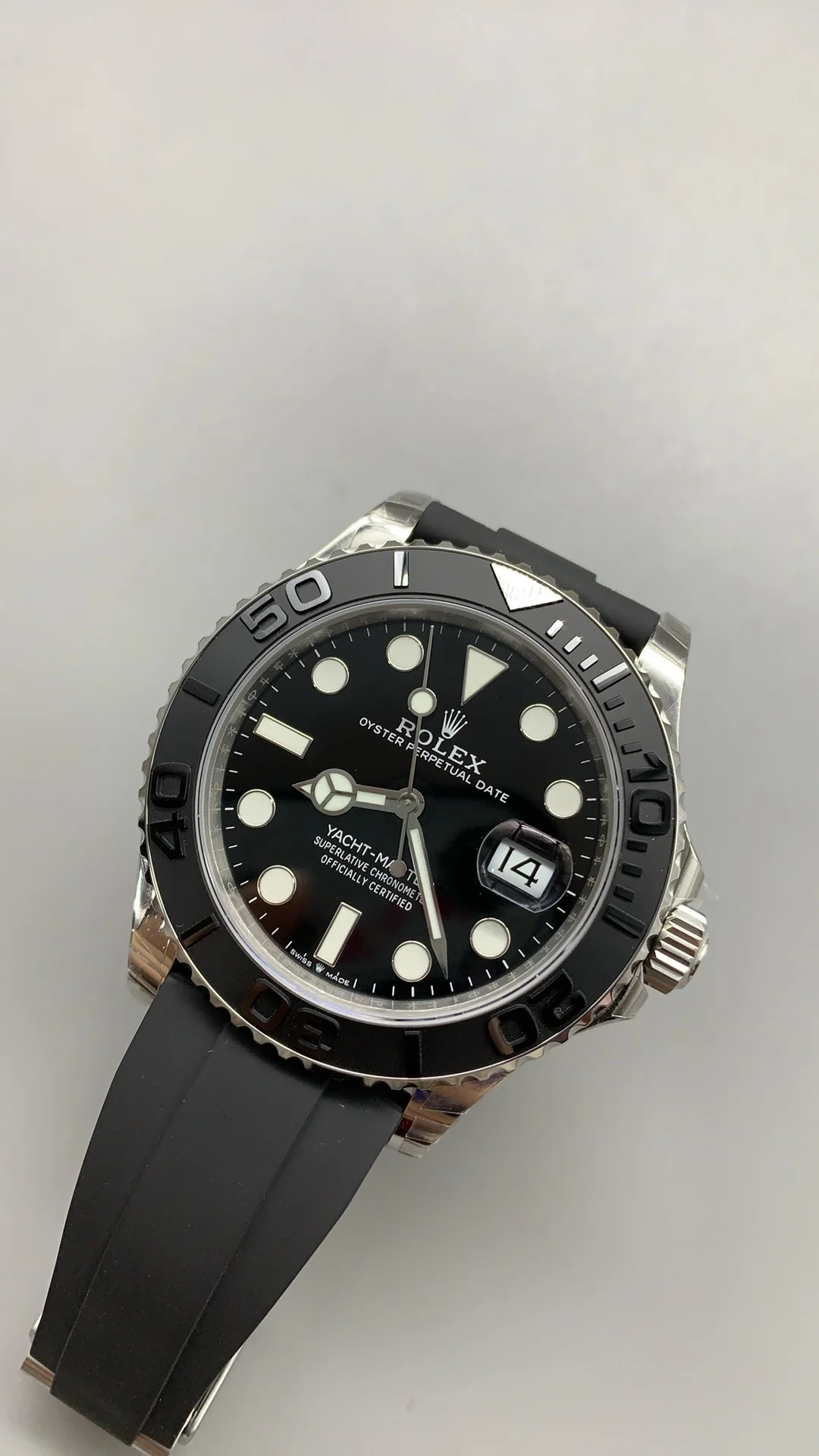 Rolex Yacht-Master Platinum 42mm — photographed off the sweep