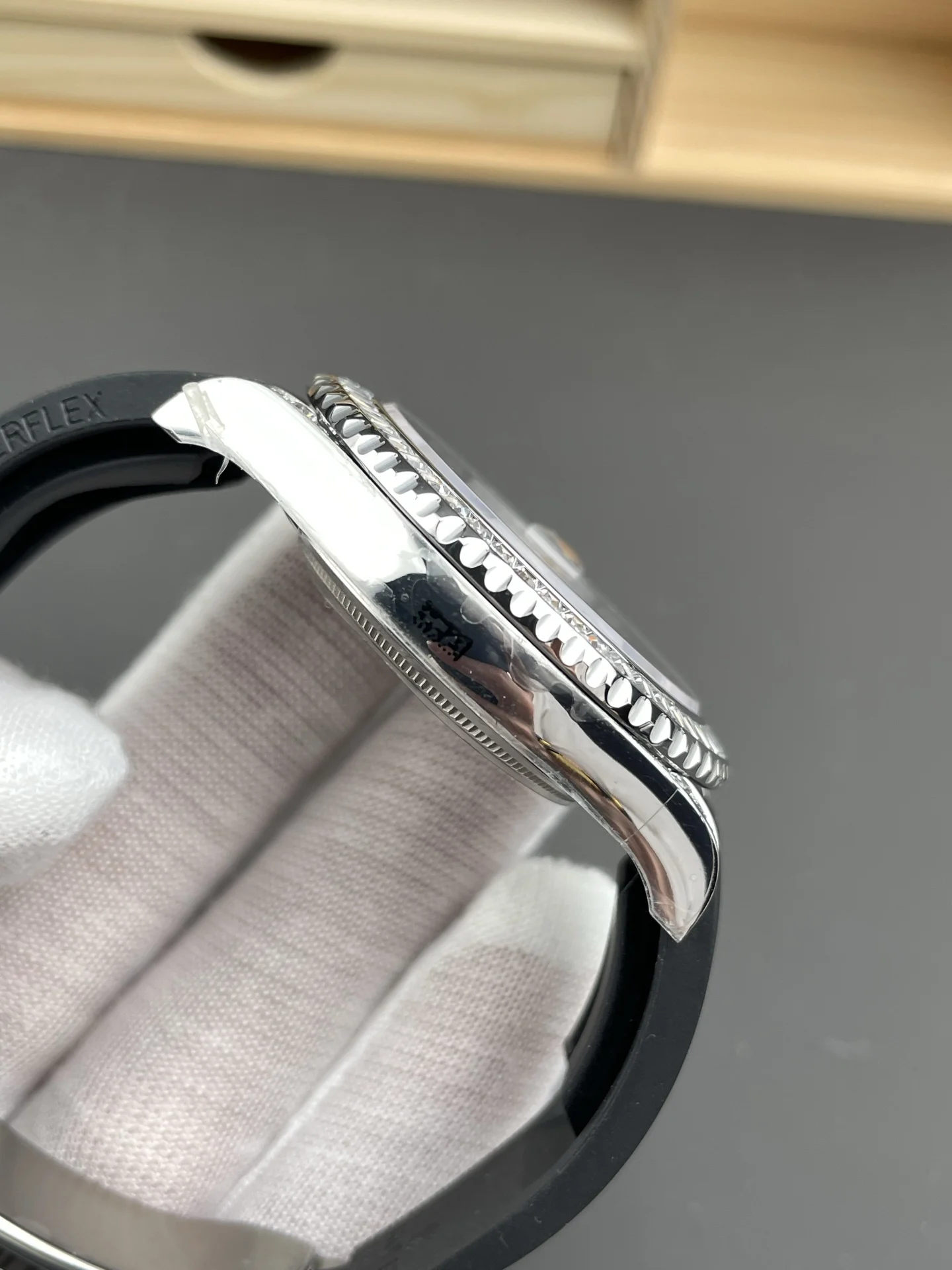 Rolex Yacht-Master Platinum Diamond-Set 42mm — photographed off the sweep