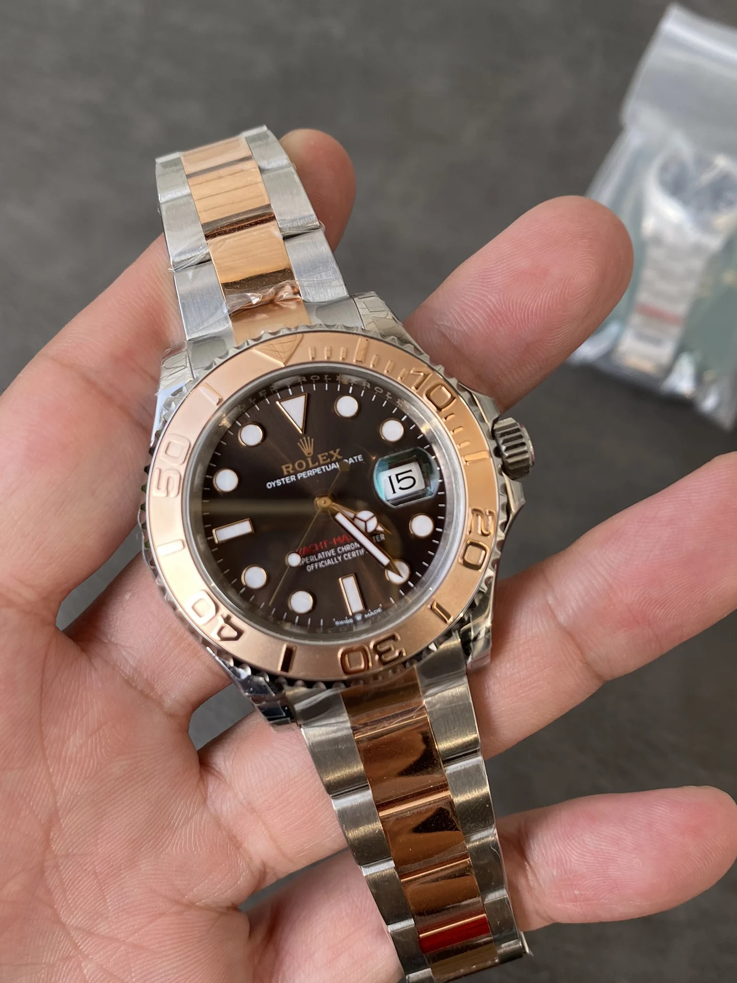 Rolex Yacht-Master Rose Gold — photographed off the sweep