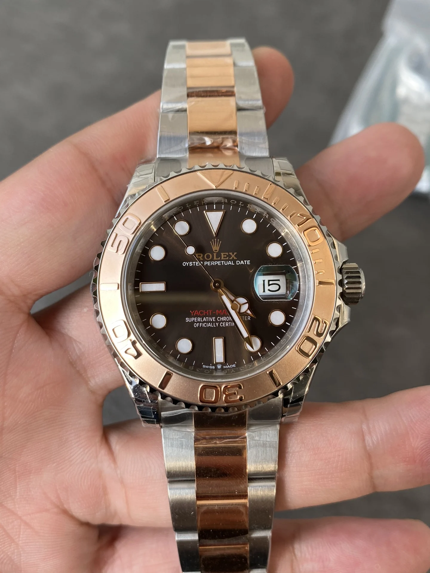 Rolex Yacht-Master Rose Gold — photographed off the sweep