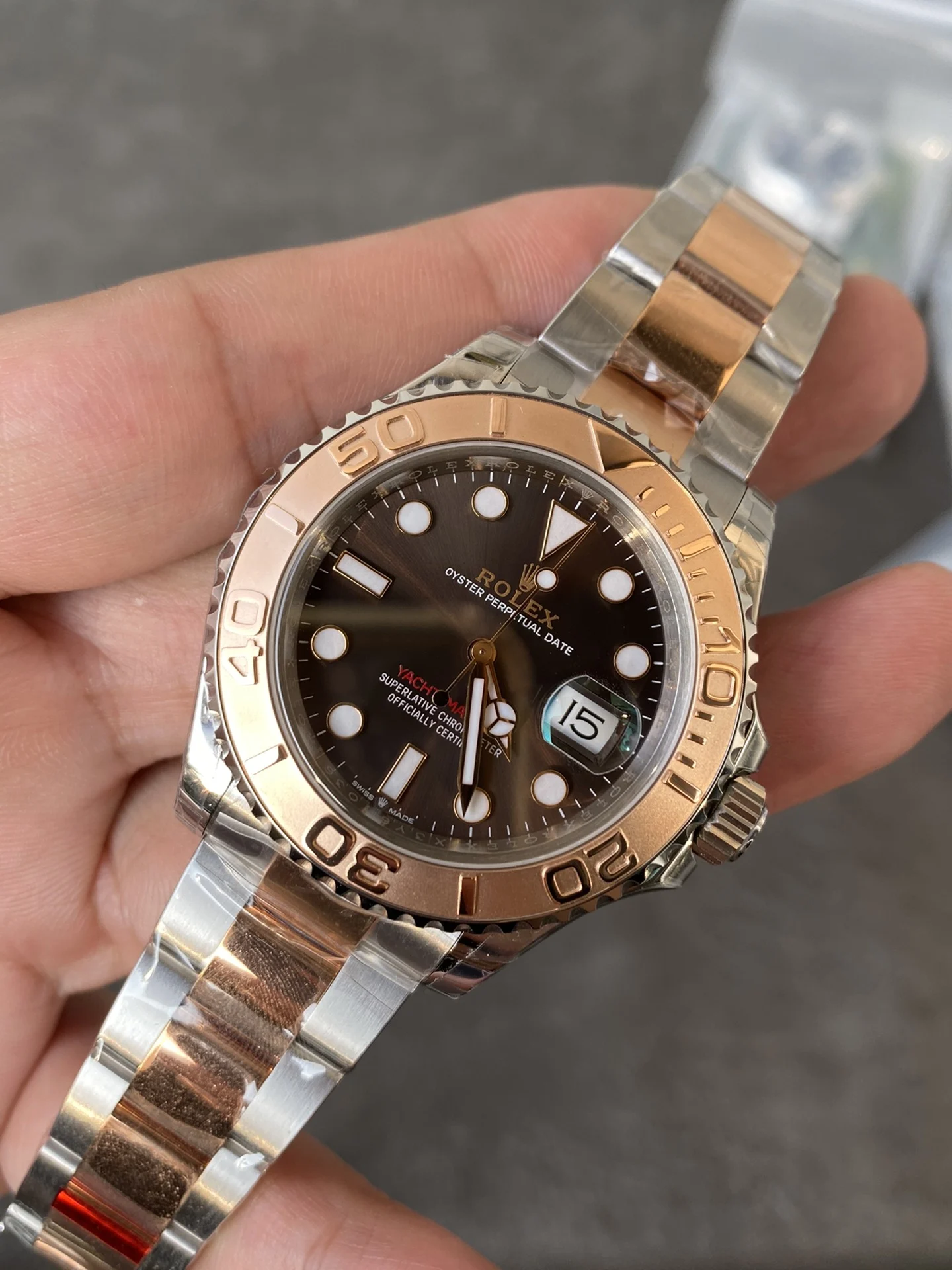 Rolex Yacht-Master Rose Gold — photographed off the sweep