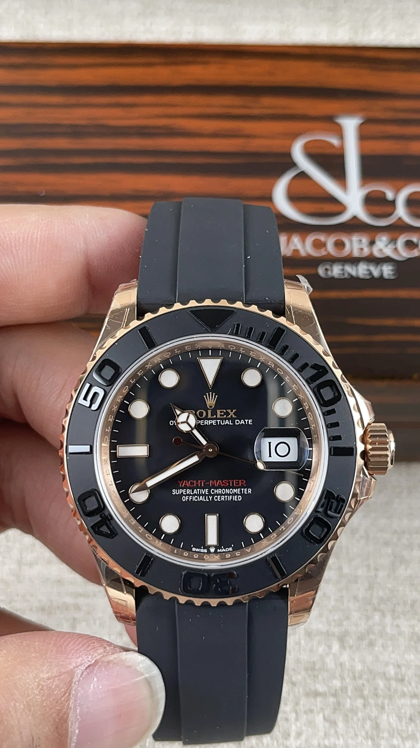 Rolex Yacht-Master Rose Gold — photographed off the sweep