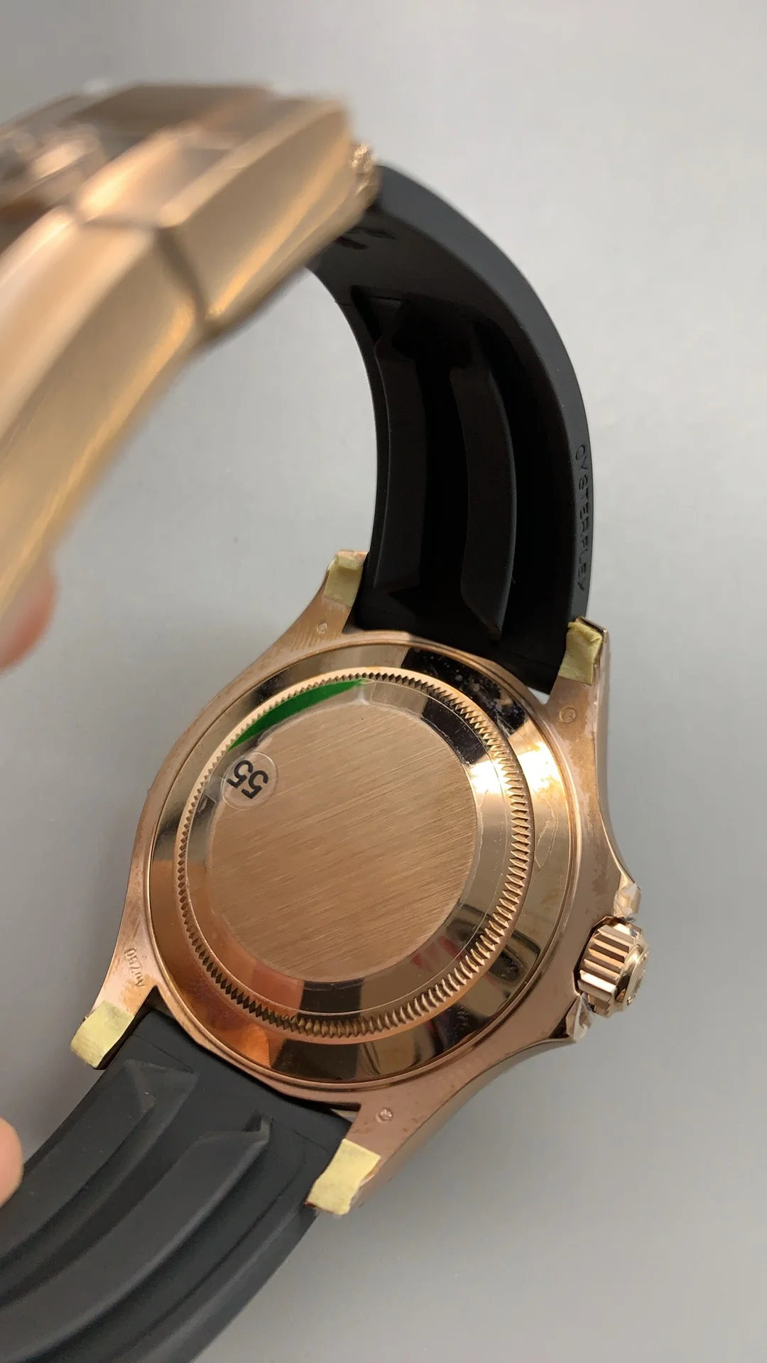 Rolex Yacht-Master Rose Gold 40mm — photographed off the sweep