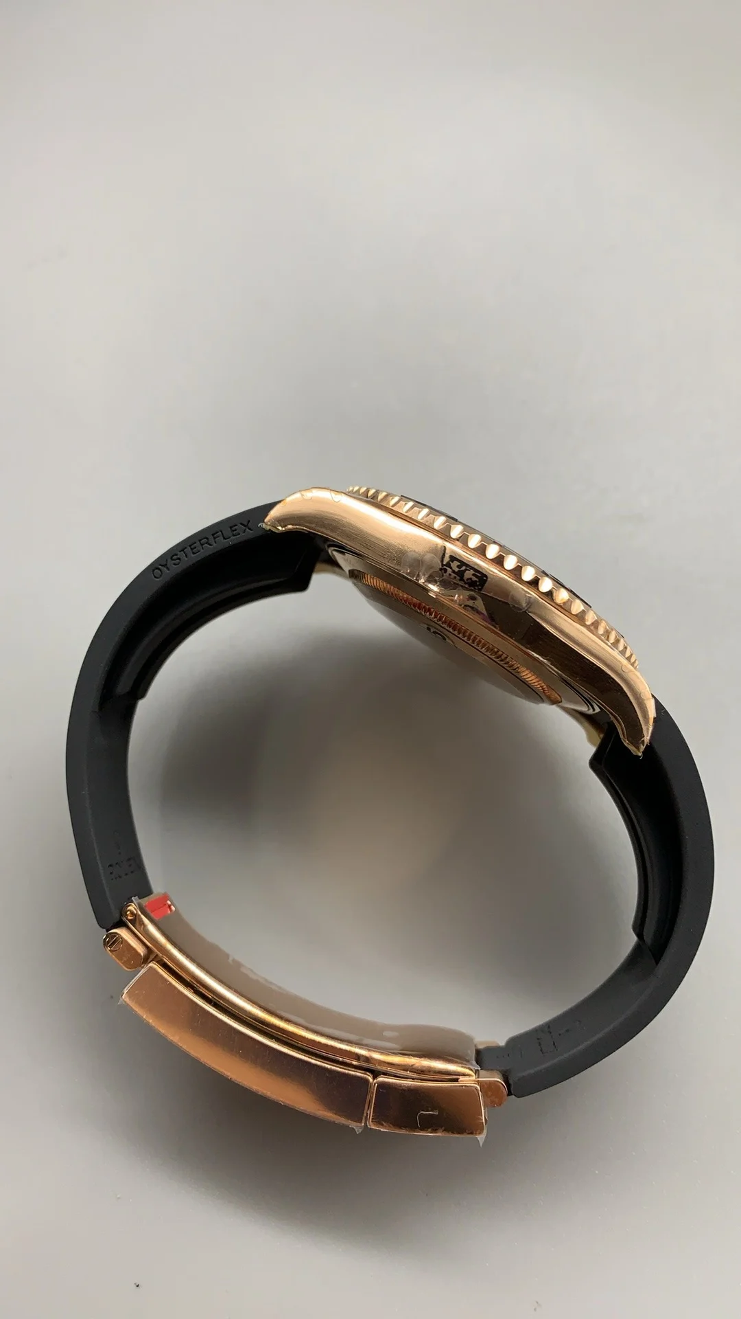 Rolex Yacht-Master Rose Gold 40mm — photographed off the sweep
