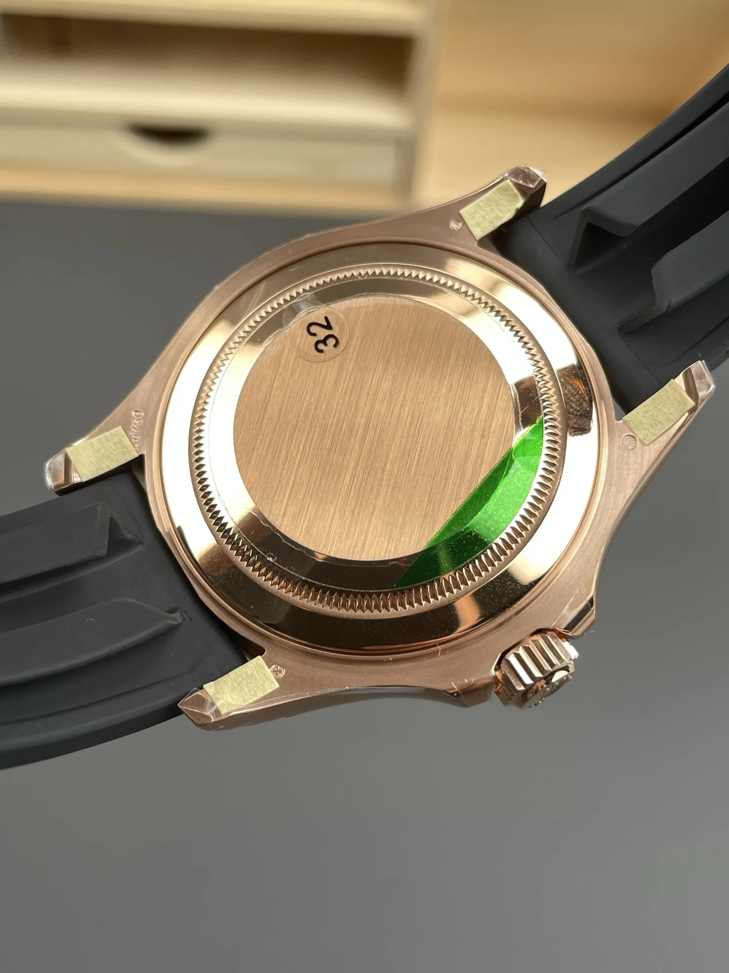 Rolex Yacht-Master Rose Gold 40mm — photographed off the sweep