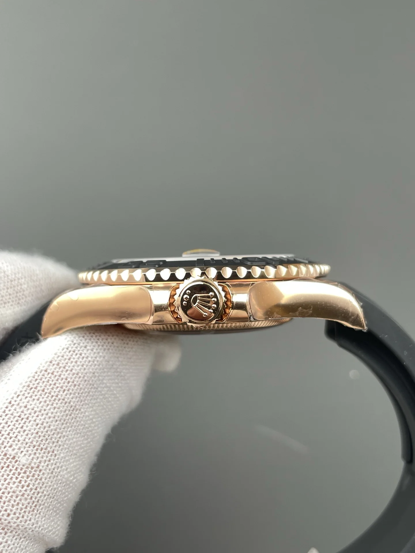 Rolex Yacht-Master Rose Gold 40mm — photographed off the sweep