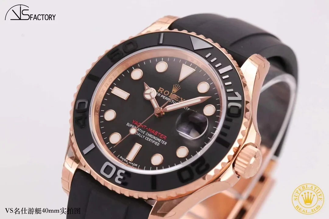 Rolex Yacht-Master Rose Gold 40mm — photographed off the sweep