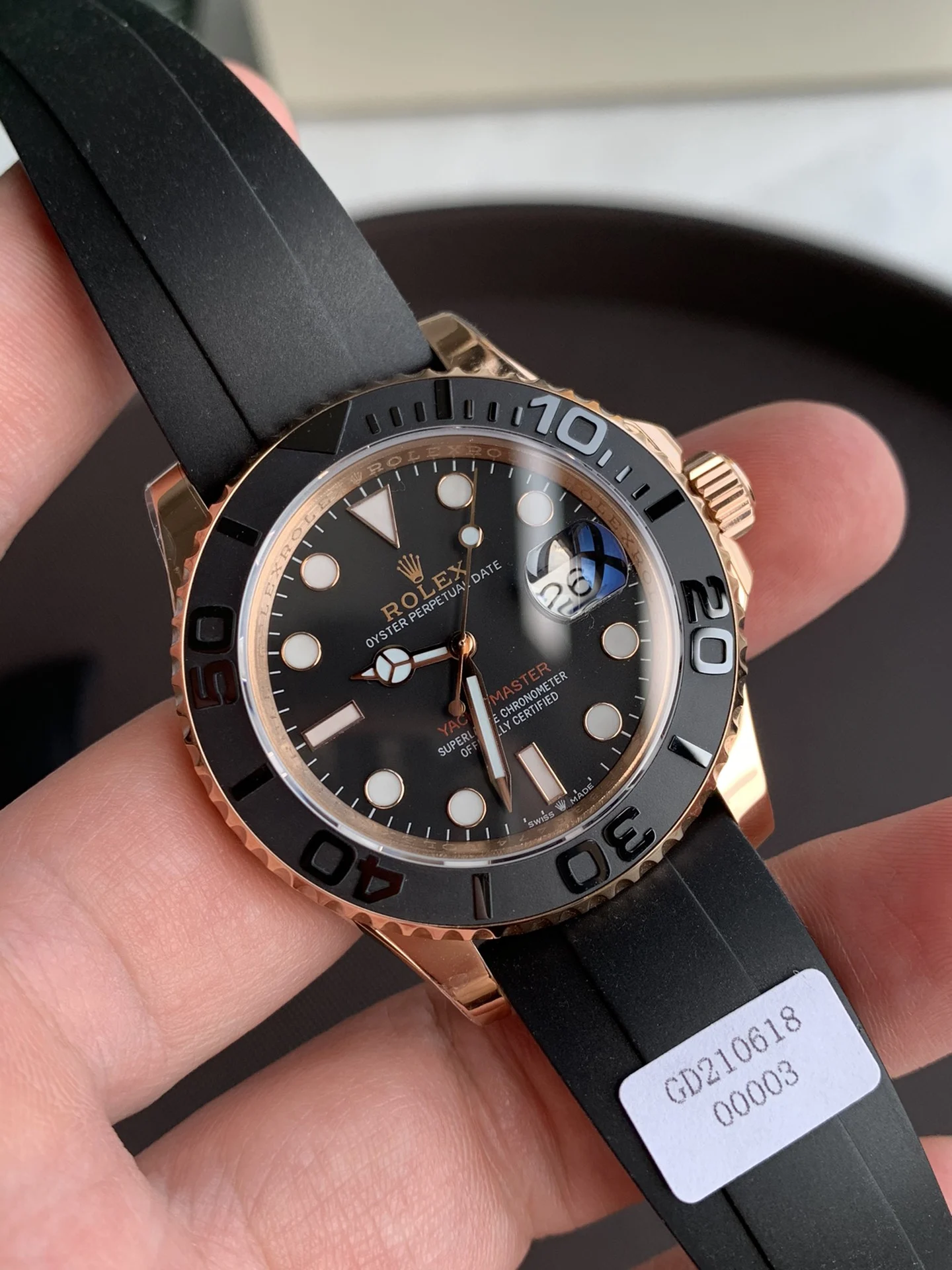Rolex Yacht-Master Rose Gold Black Dial 116655 40mm
