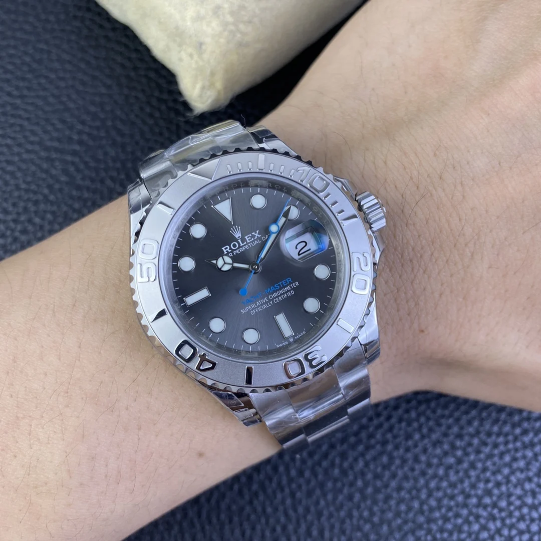 Rolex Yacht-Master Steel Grey Dial — photographed off the sweep