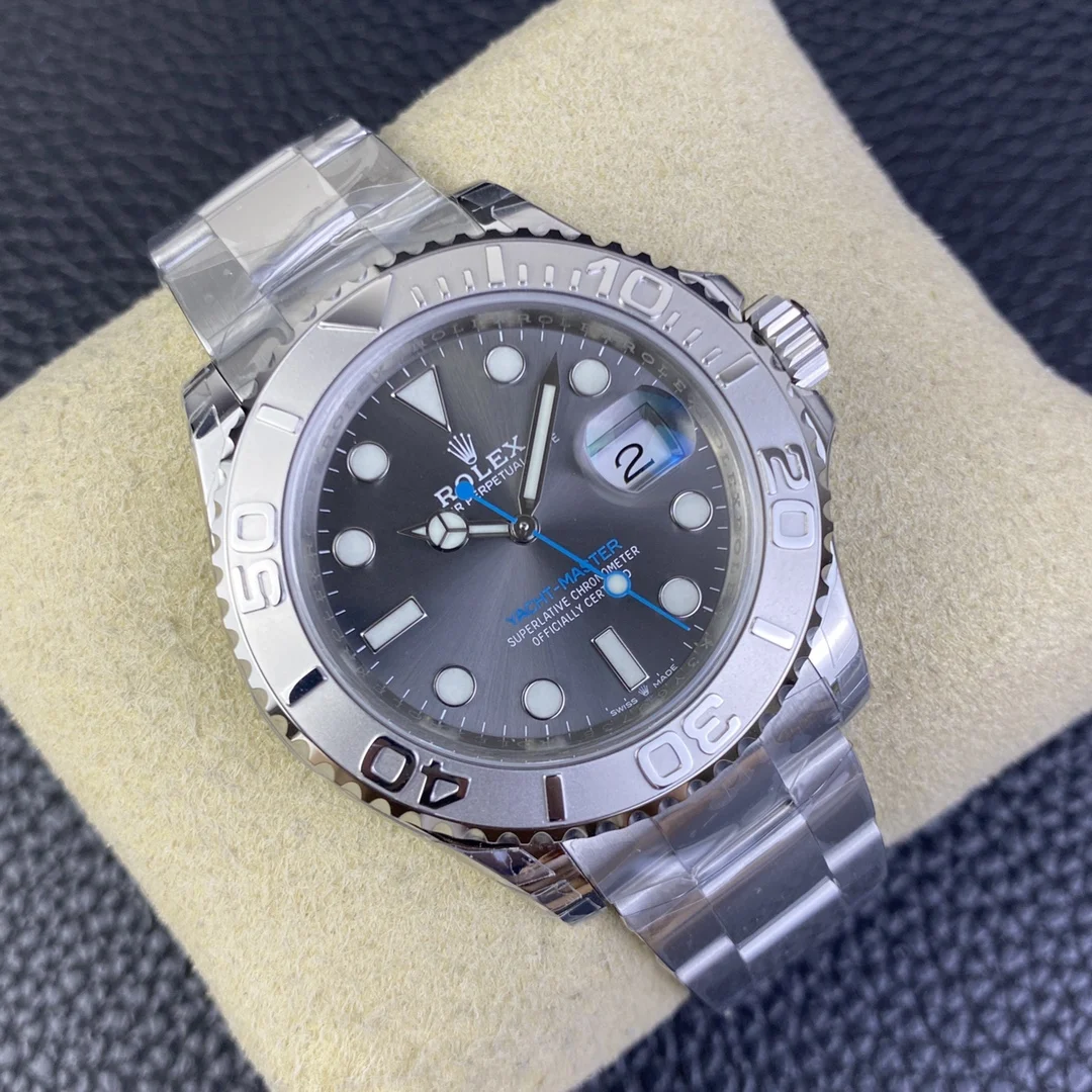 Rolex Yacht-Master Steel Grey Dial — photographed off the sweep