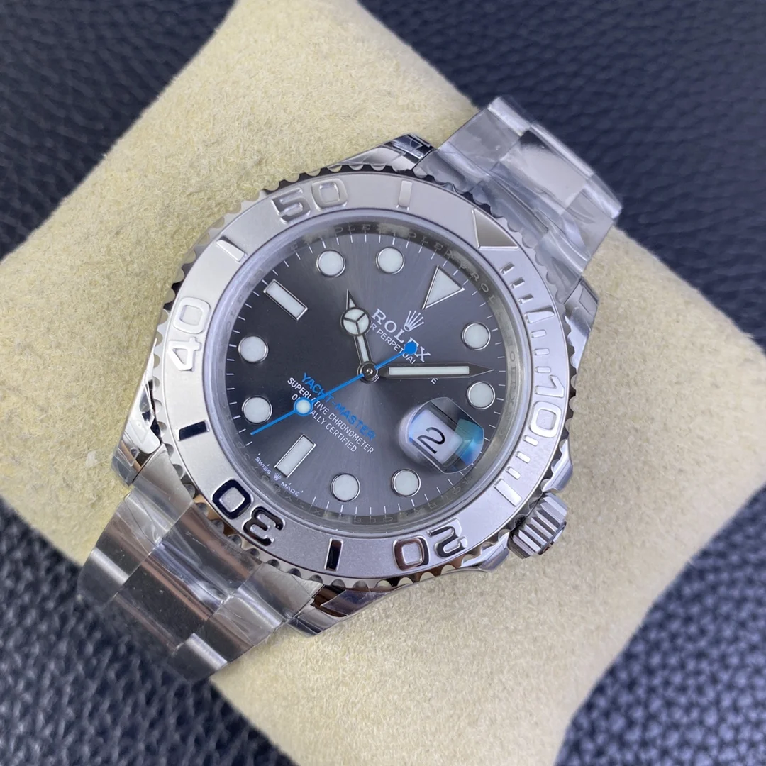 Rolex Yacht-Master Steel Grey Dial — photographed off the sweep
