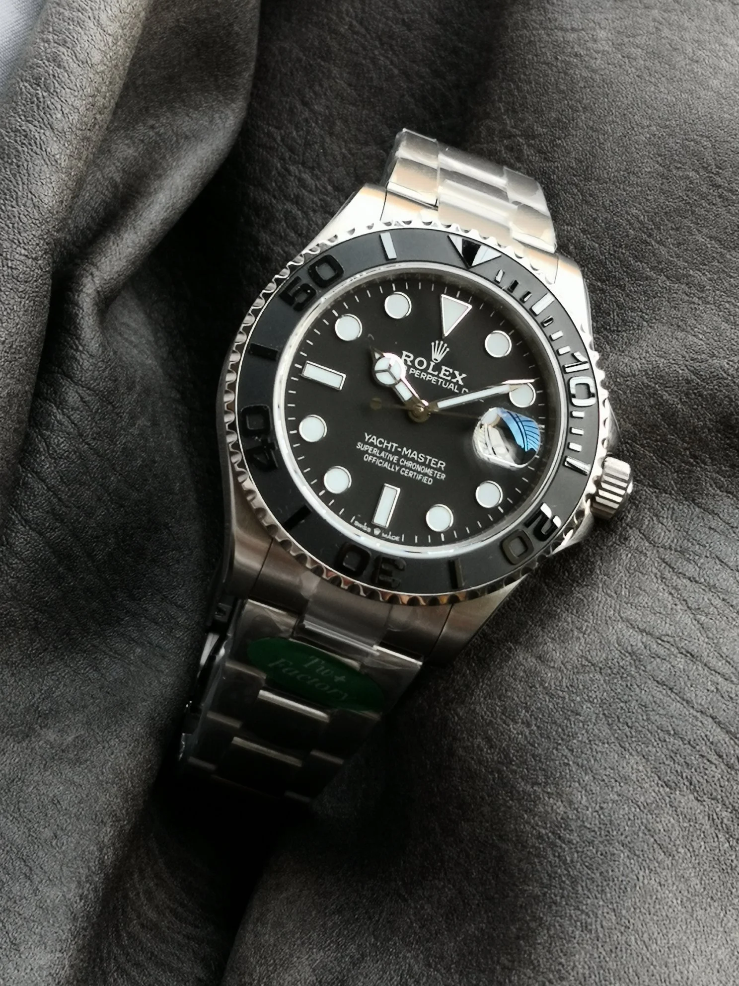 Rolex Yacht-Master Titanium Blue Dial — photographed off the sweep