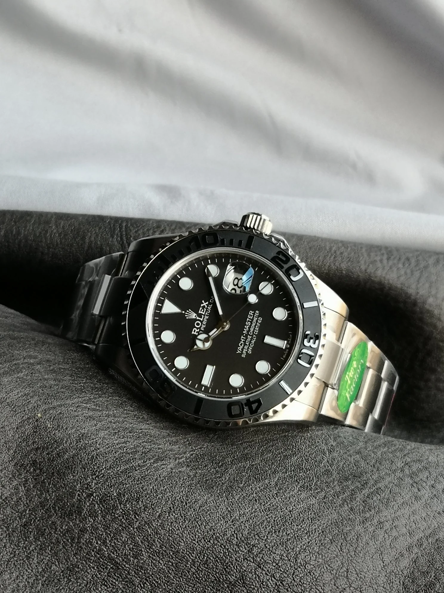 Rolex Yacht-Master Titanium Blue Dial — photographed off the sweep