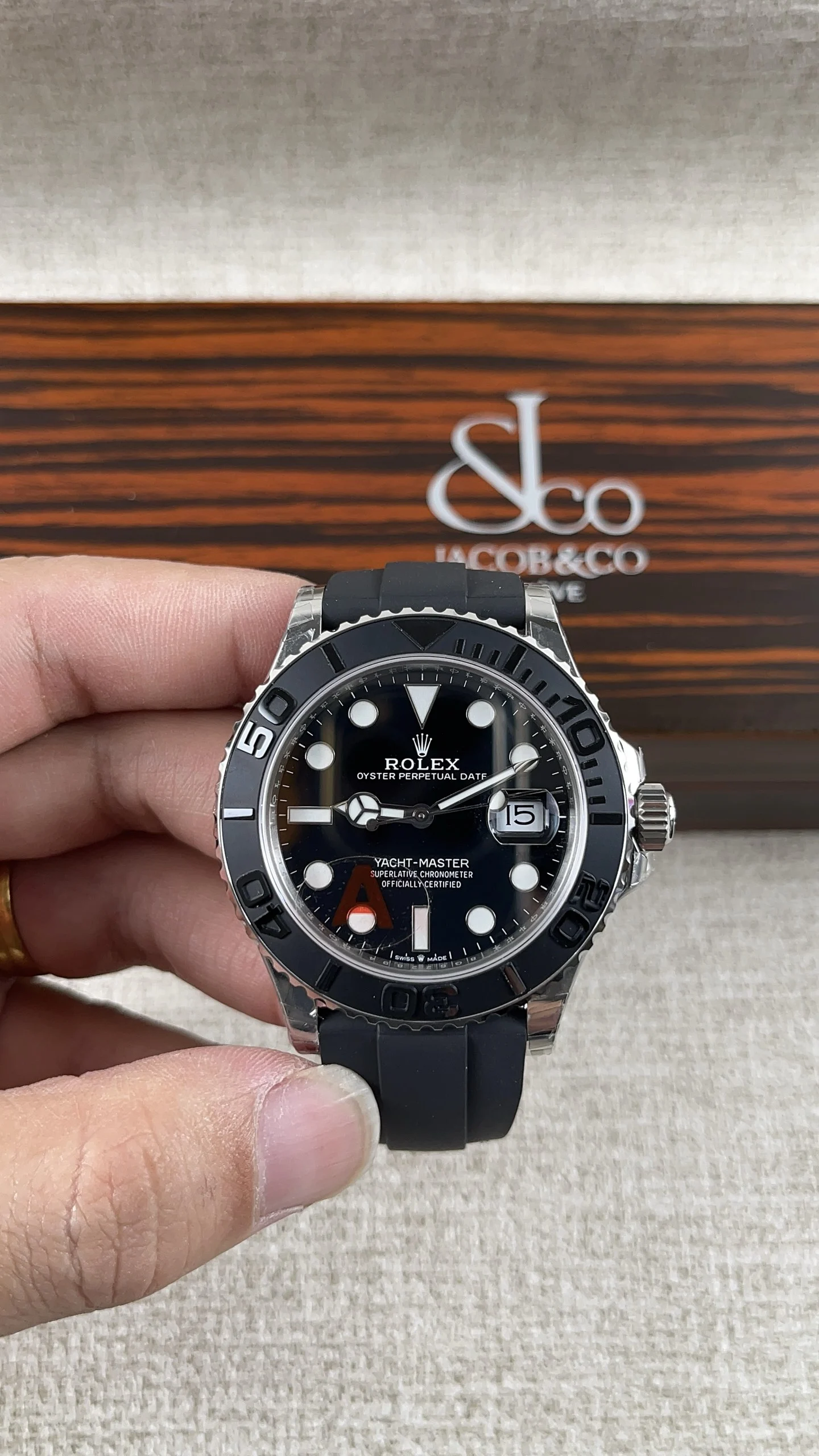 Rolex Yacht-Master White Dial 42mm — photographed off the sweep