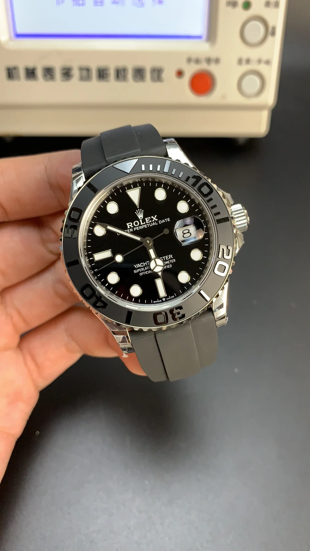 Rolex Yacht-Master White Dial — photographed off the sweep