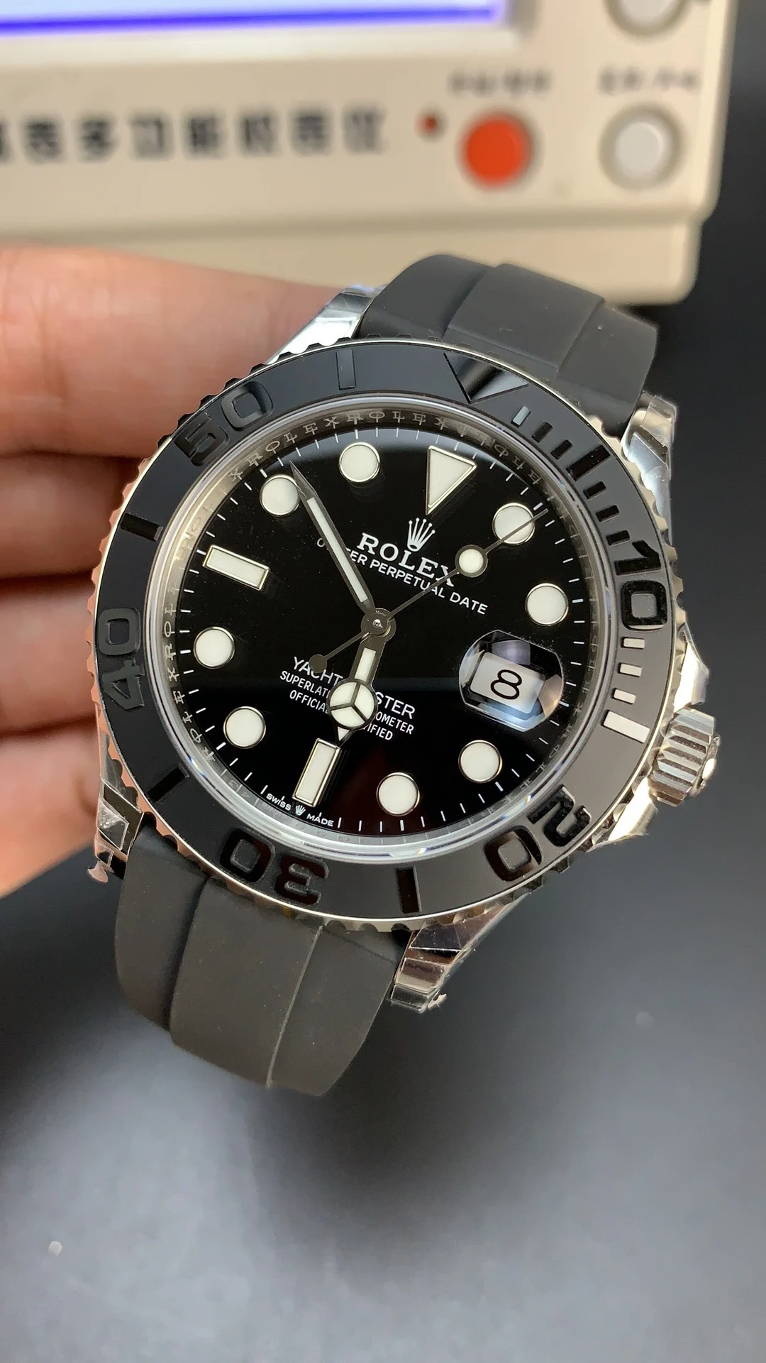 Rolex Yacht-Master White Dial — photographed off the sweep