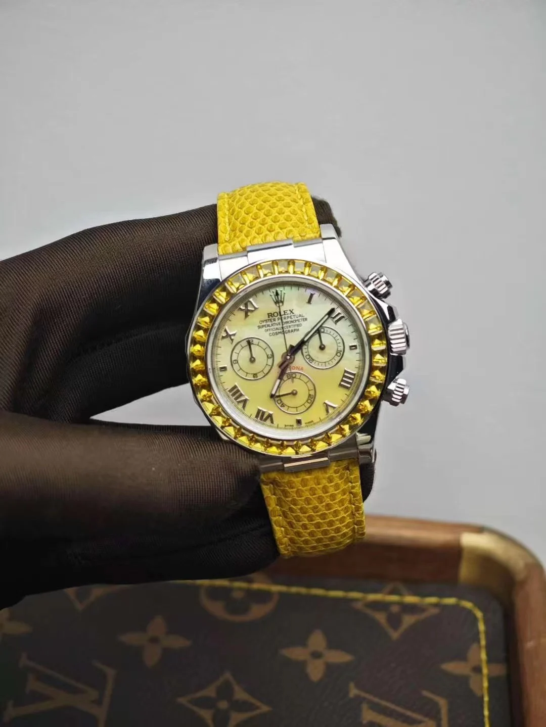 Rolex Yellow Dial — photographed off the sweep