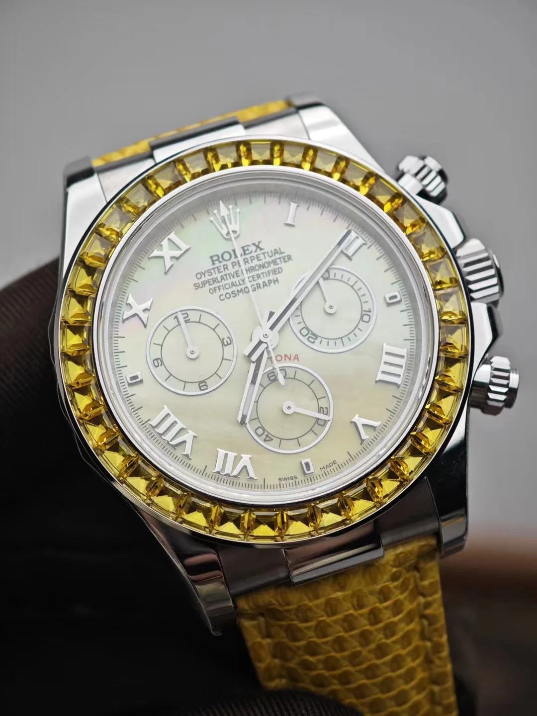 Rolex Yellow Dial — photographed off the sweep