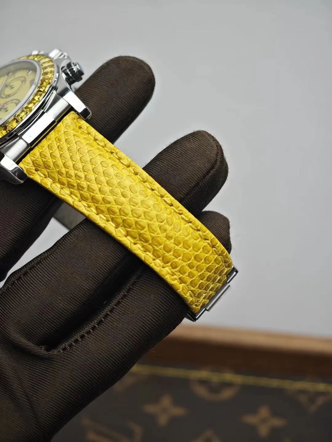 Rolex Yellow Dial — photographed off the sweep