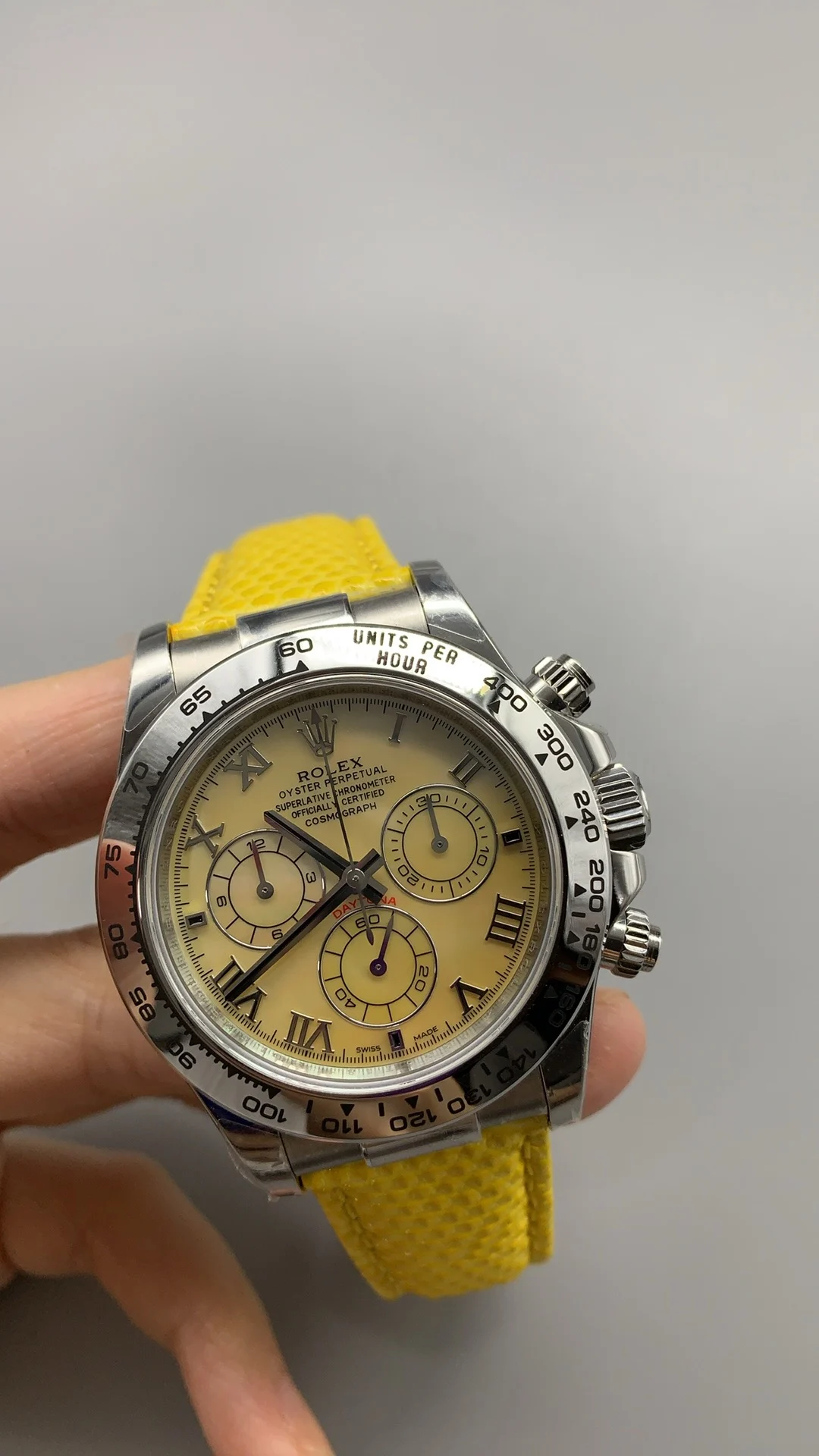 Rolex Yellow Dial — photographed off the sweep