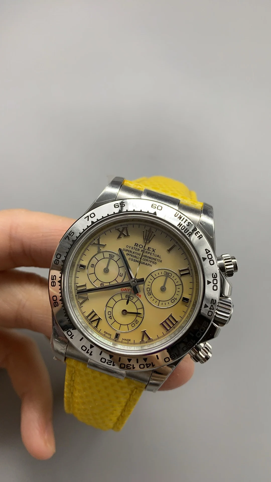 Rolex Yellow Dial — photographed off the sweep