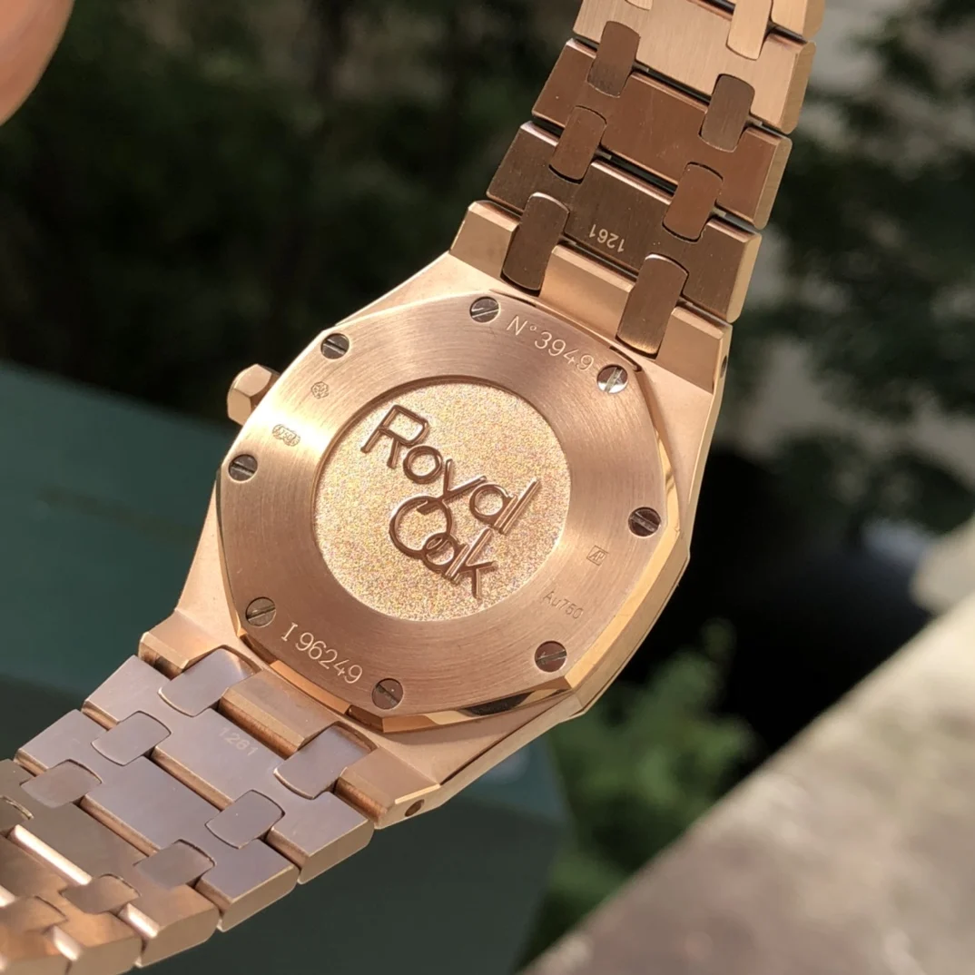 Rose gold white dial — photographed off the sweep