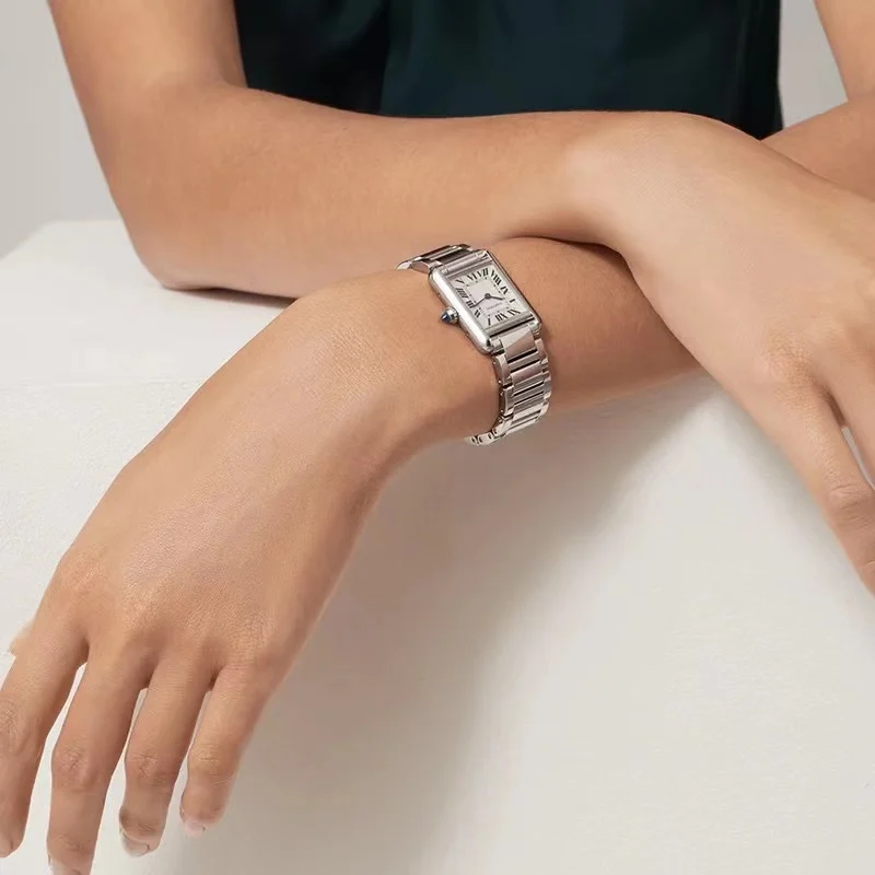 Steel bracelet on the wrist
