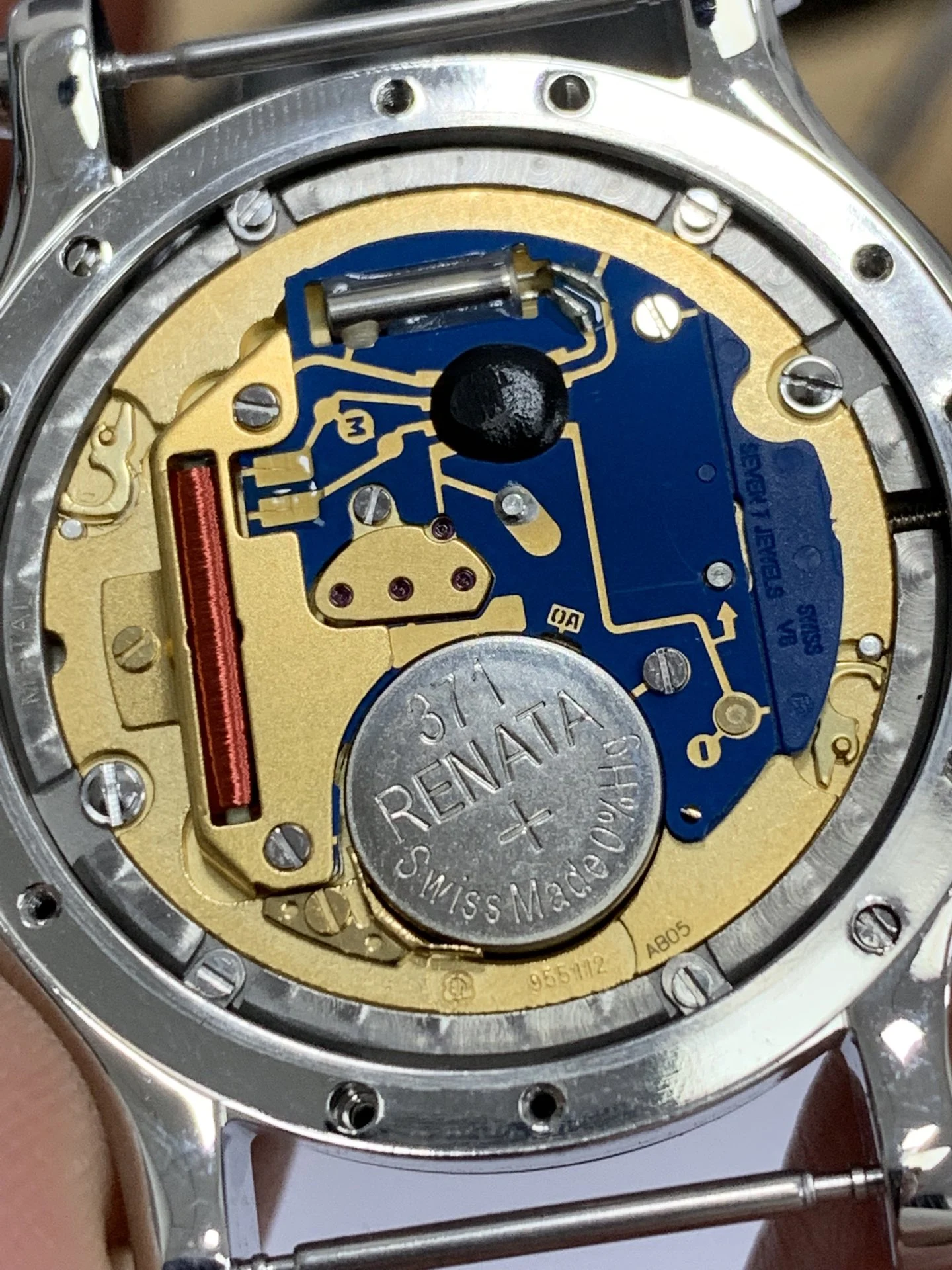 Swiss Original Movement — photographed off the sweep