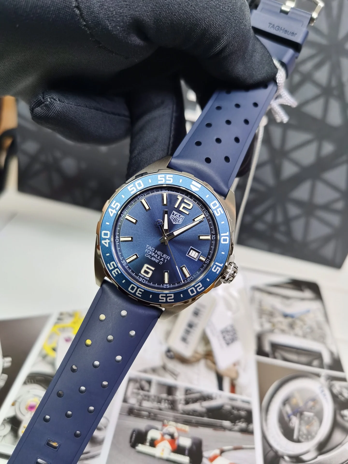 TAG Heuer 43mm — photographed off the sweep