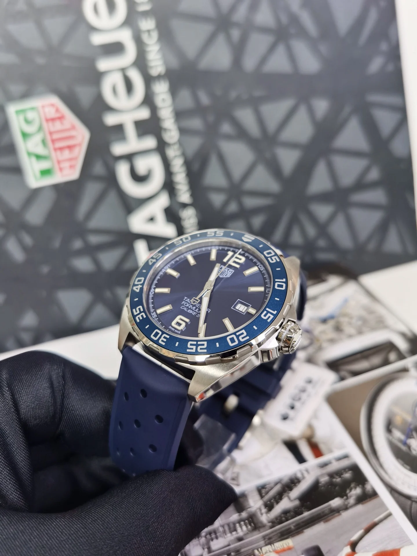 TAG Heuer 43mm — photographed off the sweep