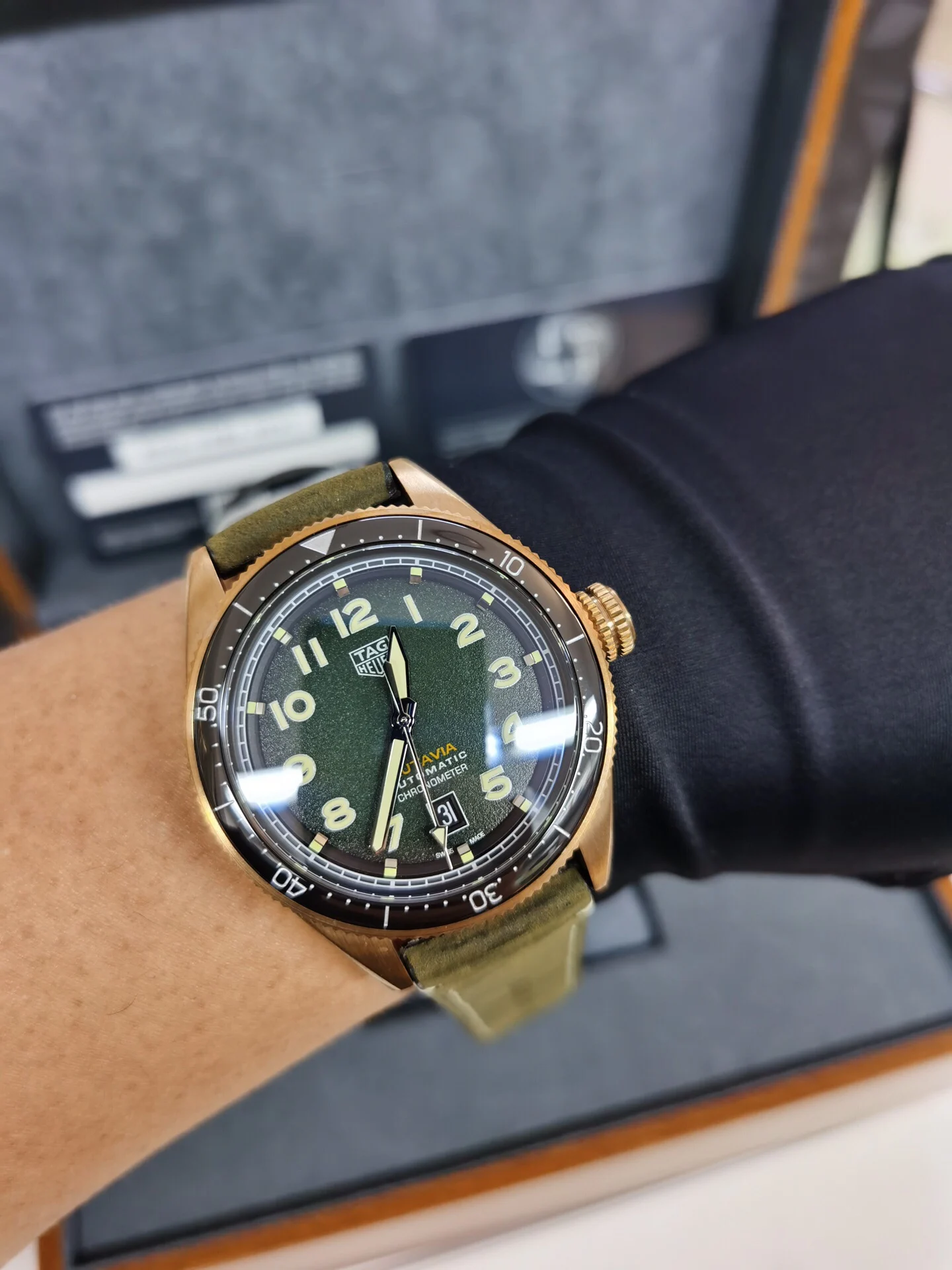 TAG Heuer Bronze 42mm — photographed off the sweep