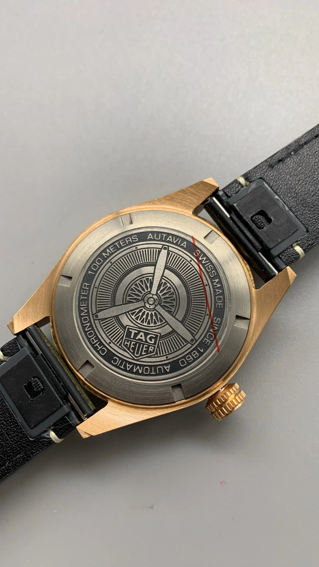 TAG Heuer Bronze 43mm — photographed off the sweep