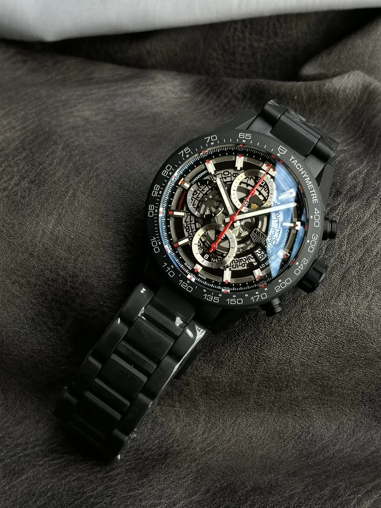 TAG Heuer Carrera Ceramic — photographed off the sweep