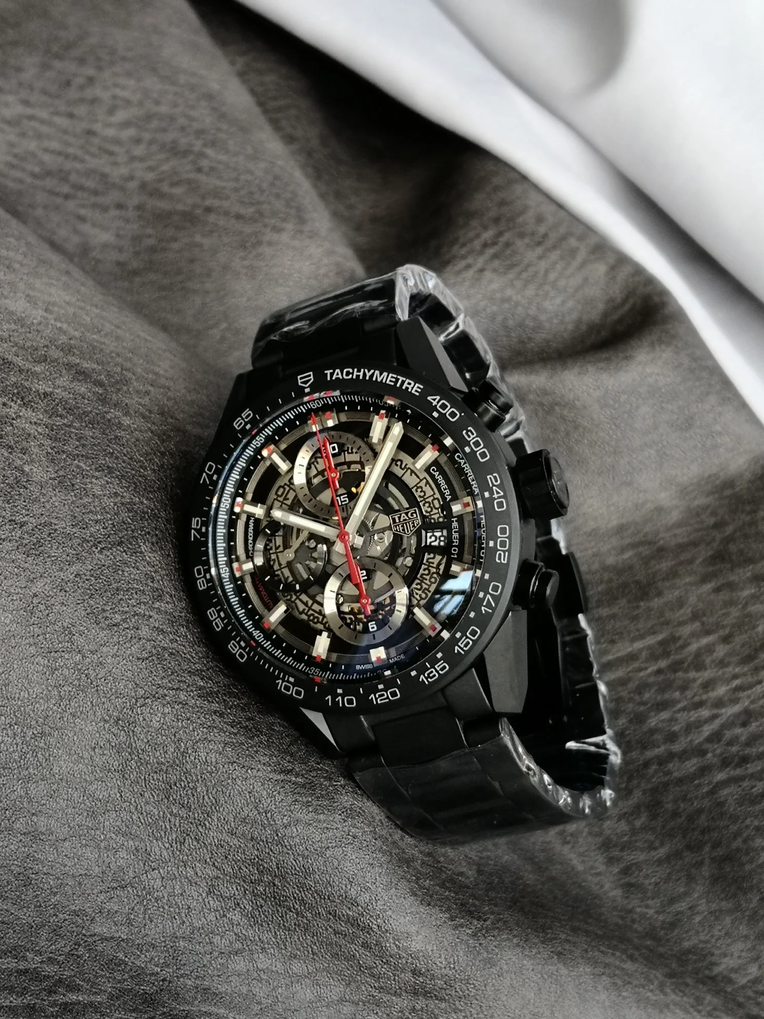 TAG Heuer Carrera Ceramic — photographed off the sweep