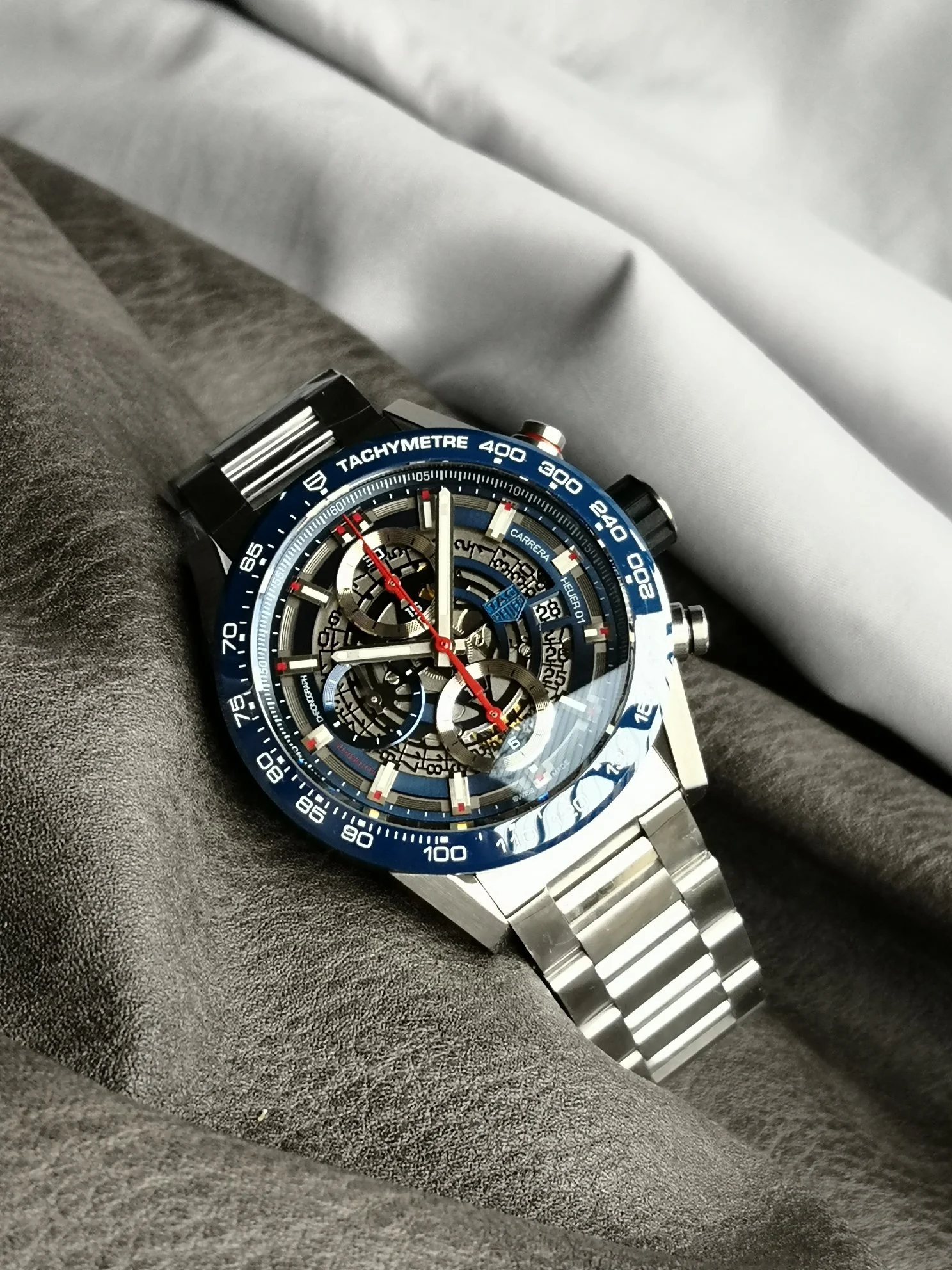 TAG Heuer Carrera Steel — photographed off the sweep
