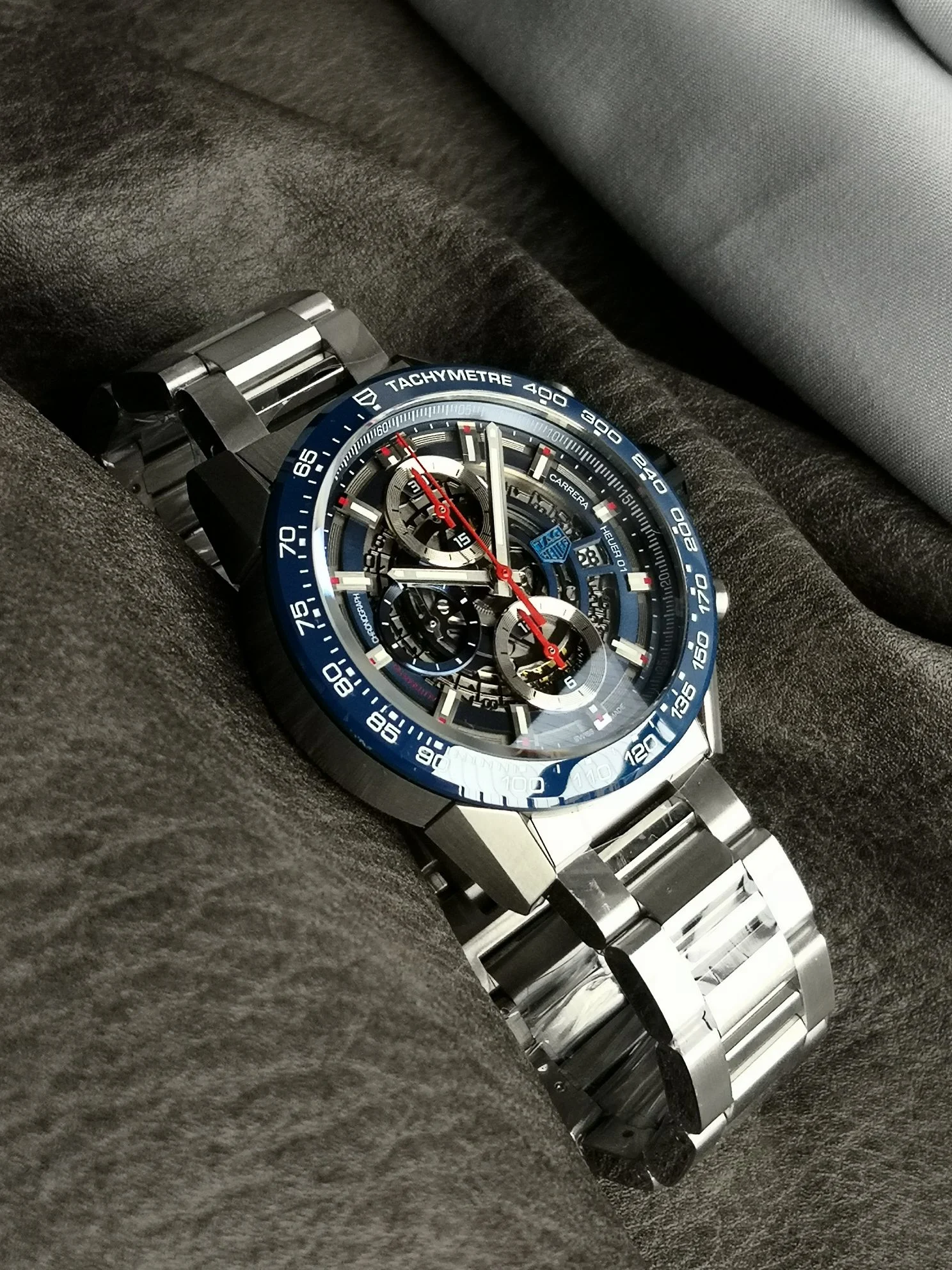 TAG Heuer Carrera Steel — photographed off the sweep