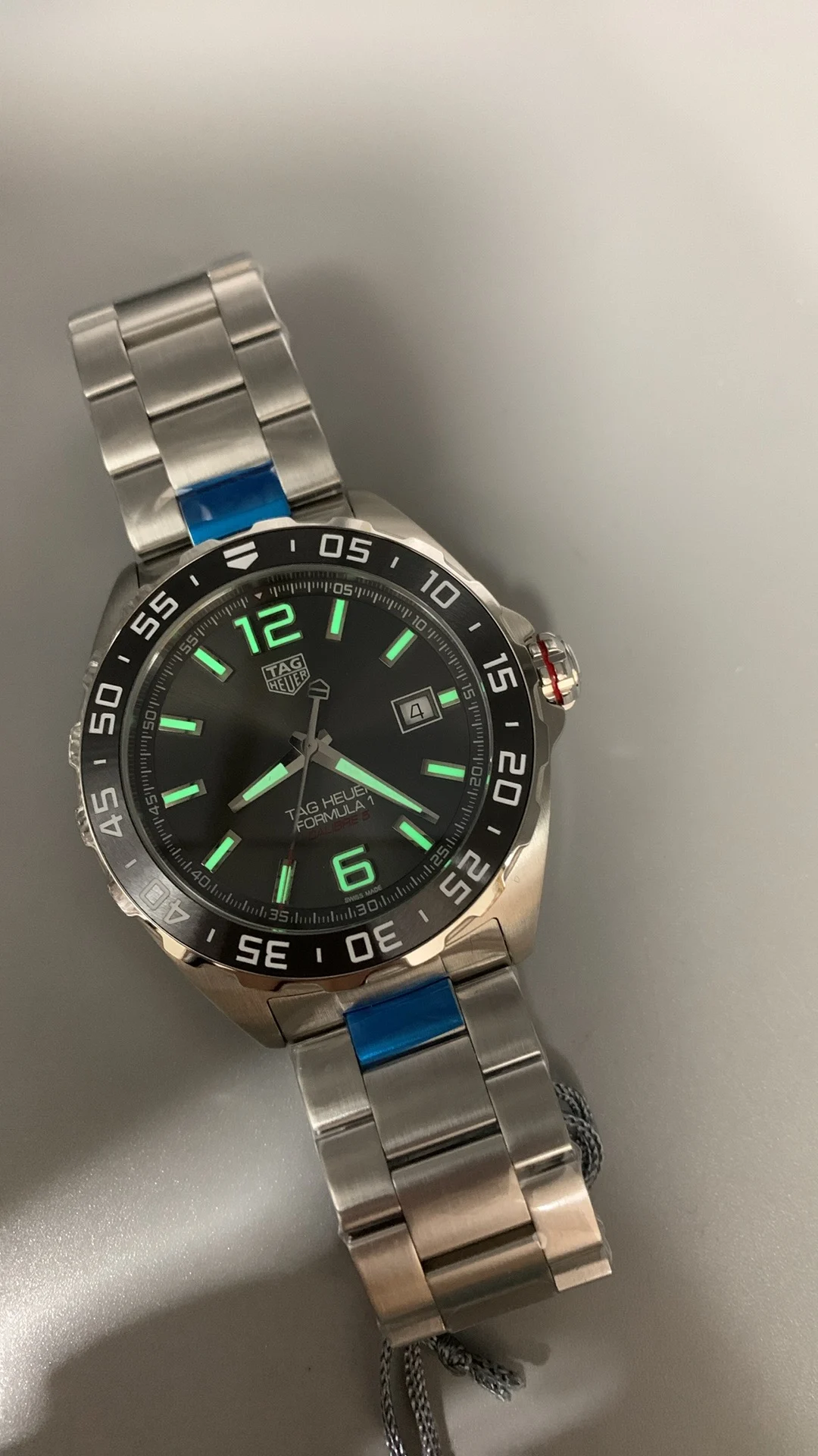TAG Heuer Ceramic Grey Dial — photographed off the sweep