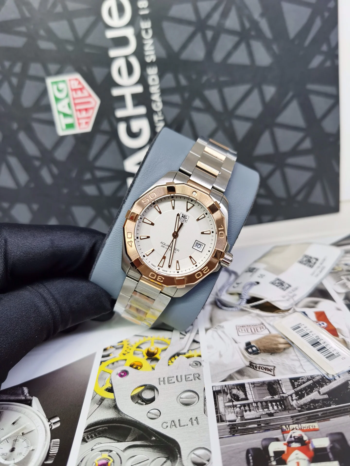 TAG Heuer Steel 40.5mm — photographed off the sweep