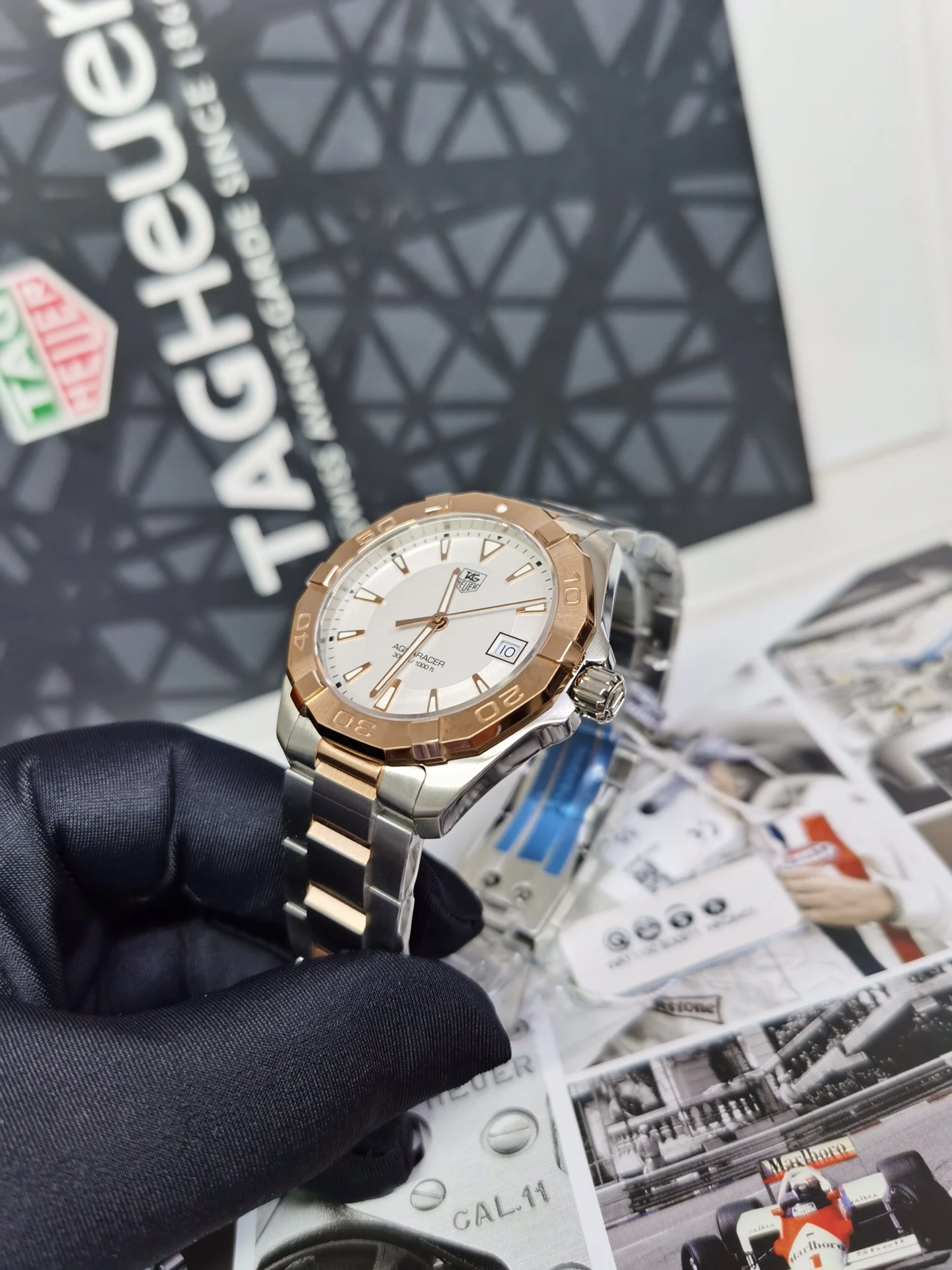 TAG Heuer Steel 40.5mm — photographed off the sweep