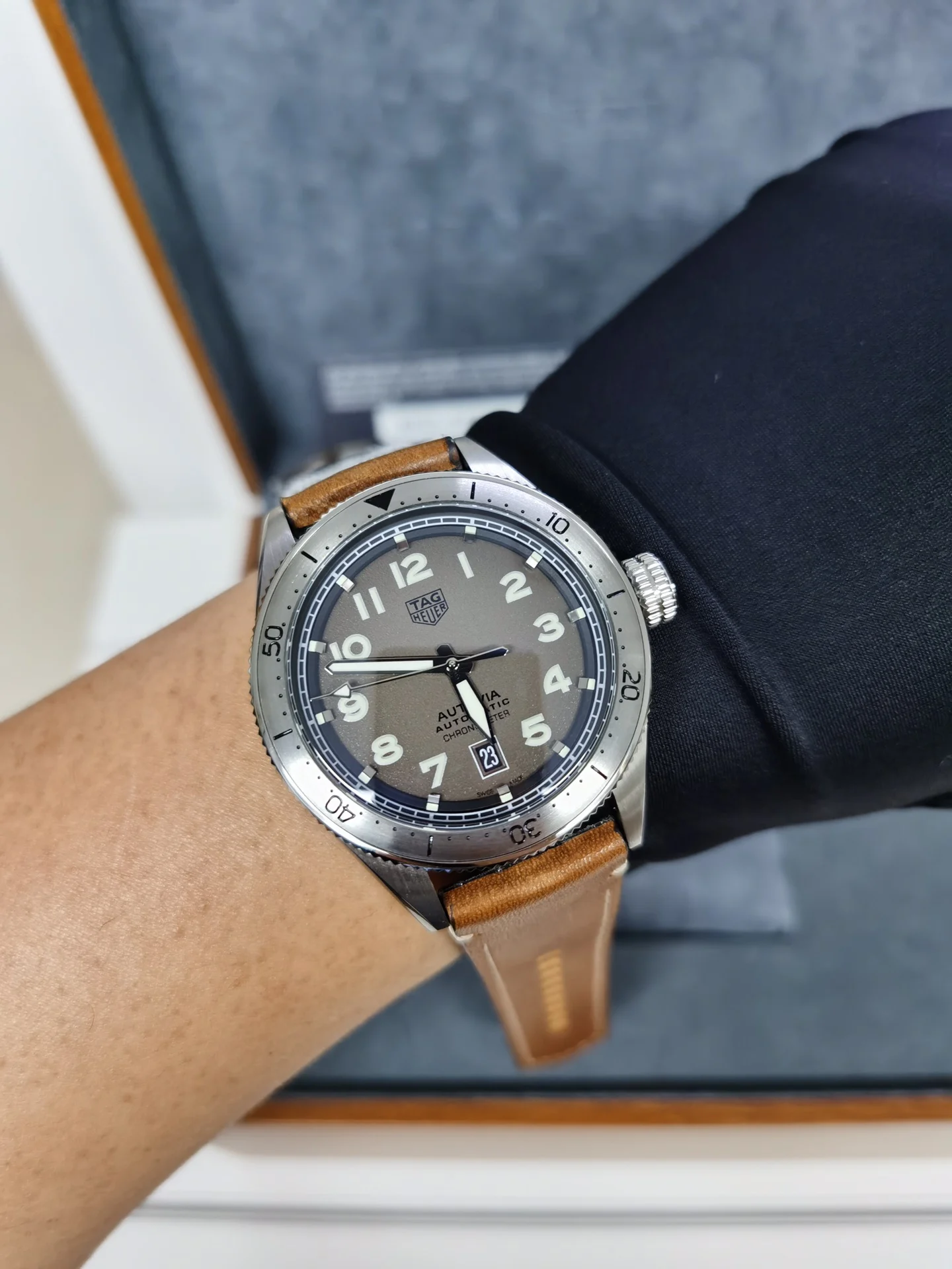 TAG Heuer Steel 42mm — photographed off the sweep