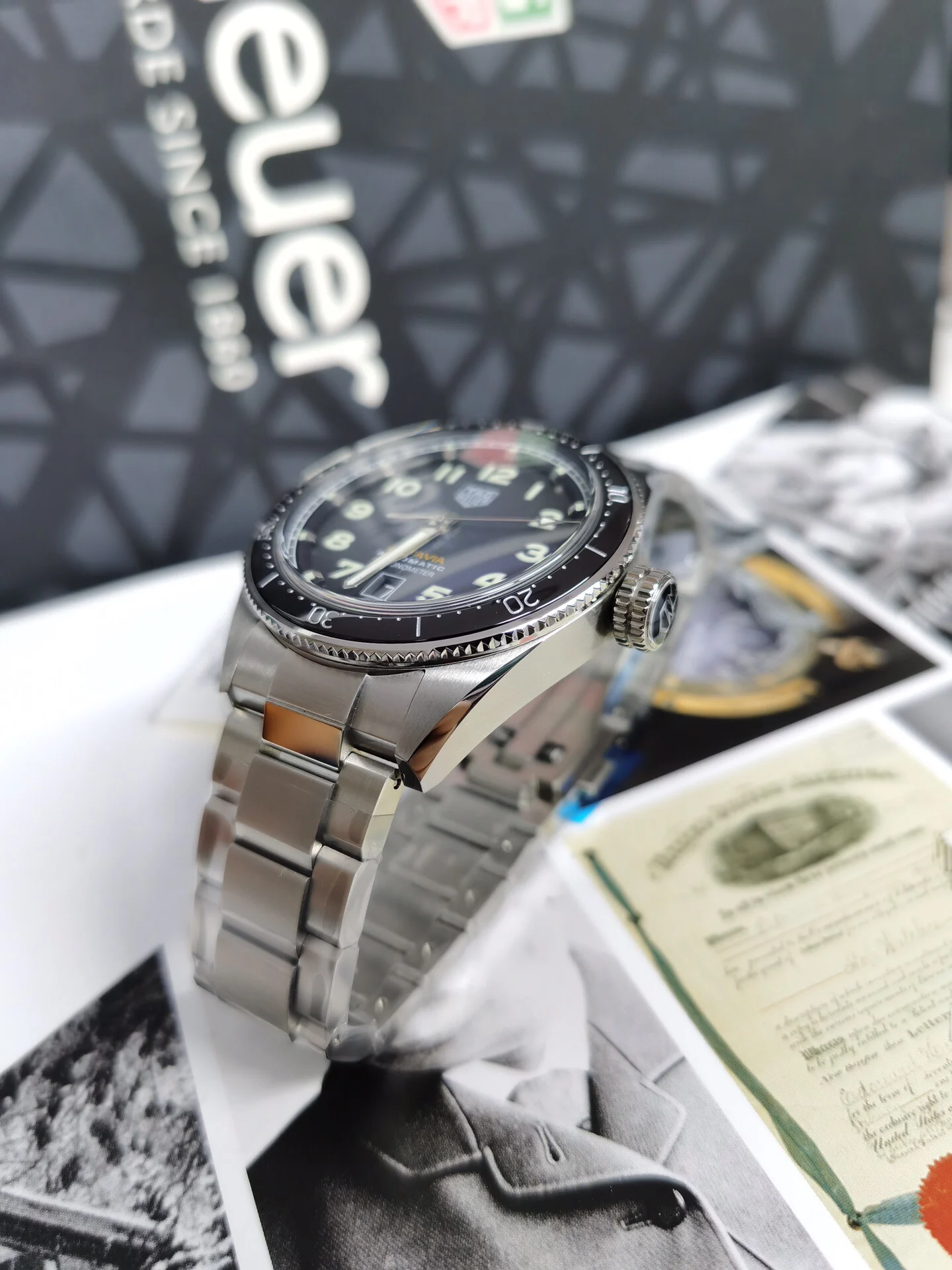TAG Heuer Steel 42mm — photographed off the sweep