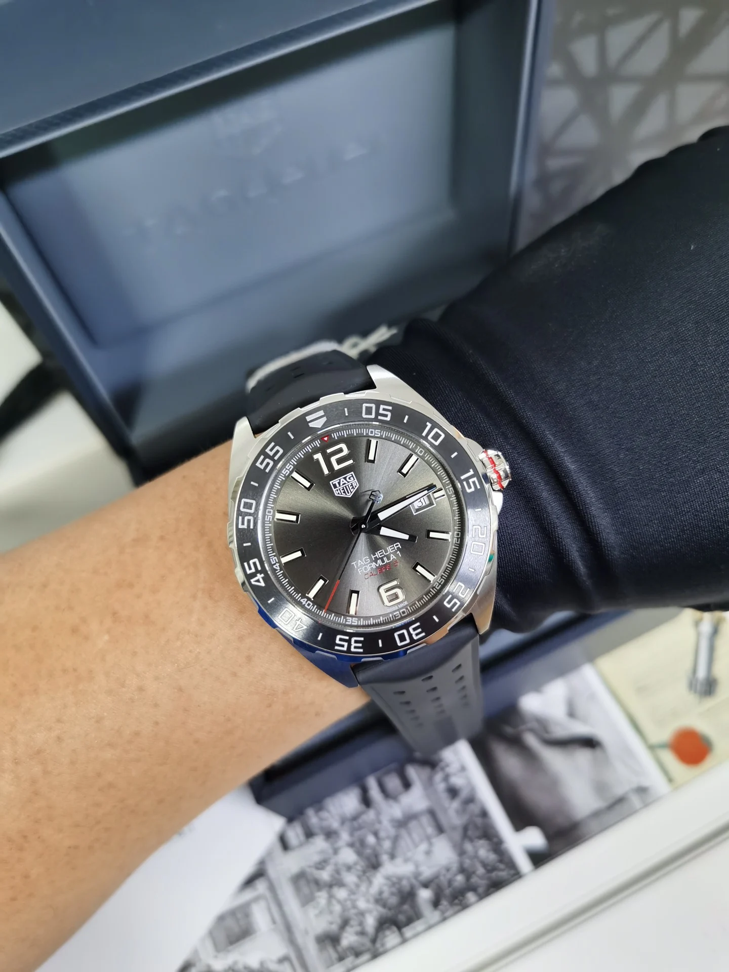 TAG Heuer Steel 43mm — photographed off the sweep