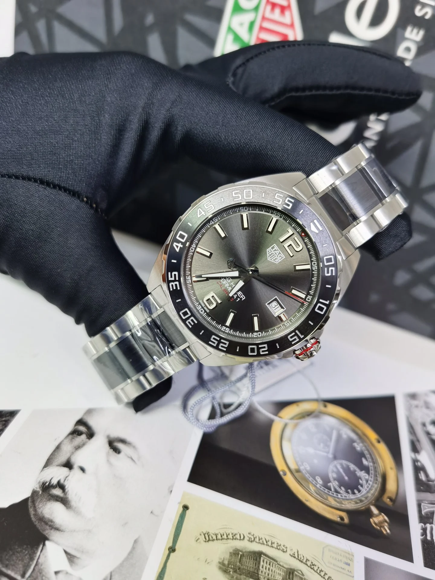 TAG Heuer Steel 43mm — photographed off the sweep