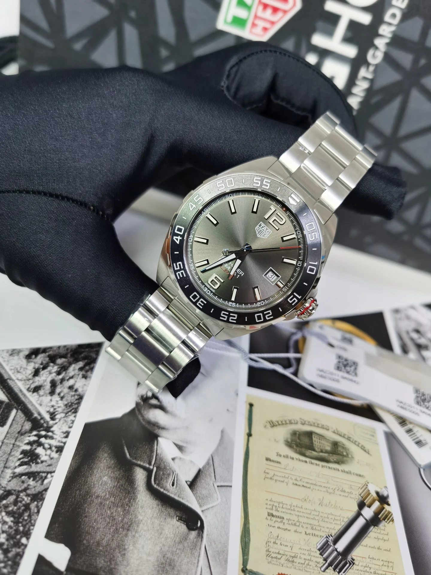 TAG Heuer Steel 43mm — photographed off the sweep