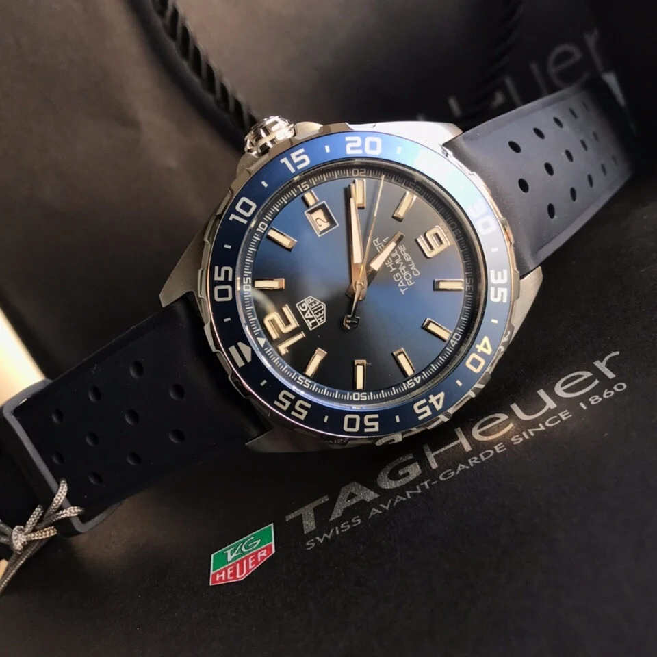 TAG Heuer Steel 43mm — photographed off the sweep