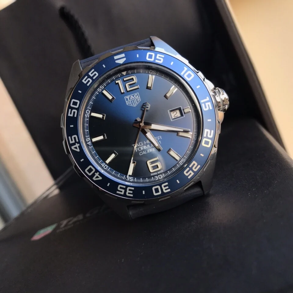 TAG Heuer Steel 43mm — photographed off the sweep