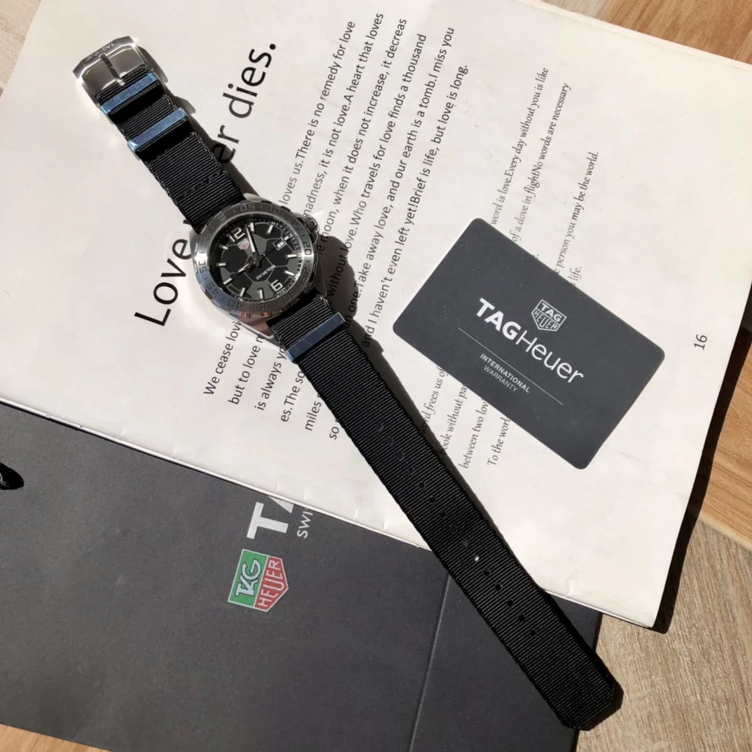 TAG Heuer Steel 43mm — photographed off the sweep