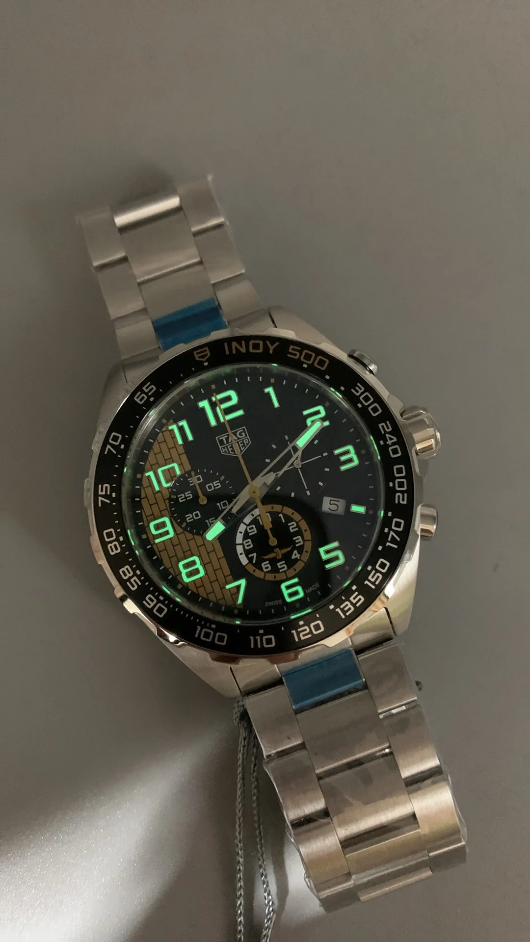 TAG Heuer (time trial, racing, quartz) — photographed off the sweep