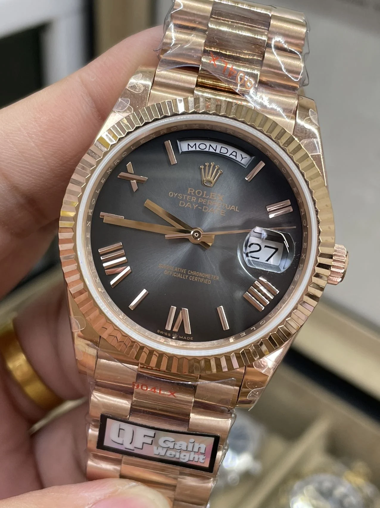 The 2024 new DD40mm watch features a beautiful rose gold gradient — photographed off the sweep